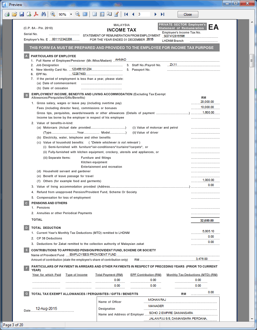 EA Form